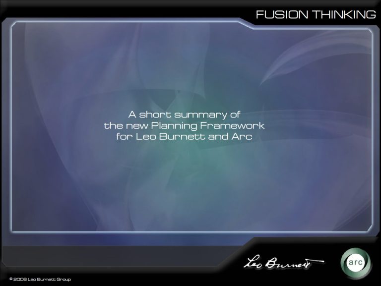 Fusion Thinking Presentation – Leo Burnett Group