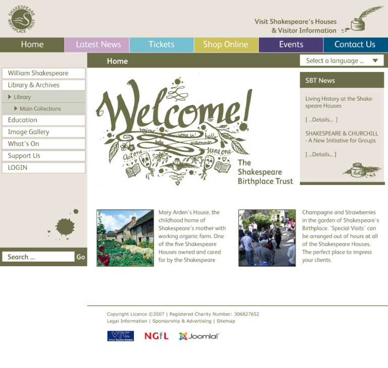 Shakespeare Birthplace Trust – Website
