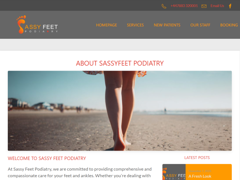 Sassyfeet Podiatry Website (Revamp)